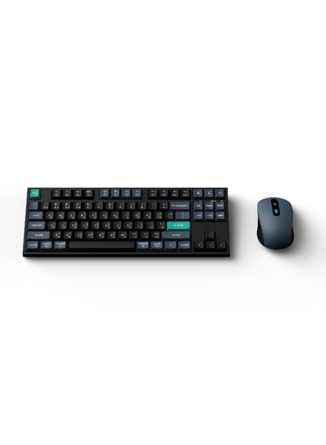 كيشرون كومبو Keychron B33 لوحة مفاتيح لاسلكية وماوس BM25، تخطيط 80% TKL، مفاتيح Scissor صامتة، اتصال ثلاثي الأوضاع، معدل استقصاء 1000 هرتز، تخطيط إنجليزي-عربي، أسود - Image 4