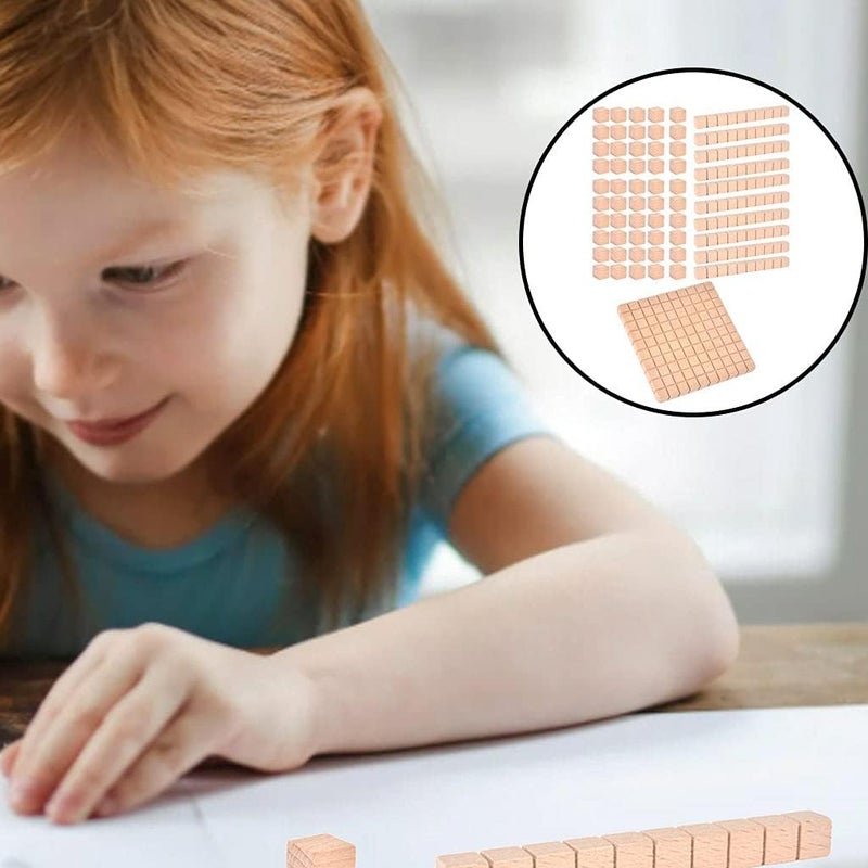 klarako NC NC Montessori DIY Wooden Base Ten Blocks Class Home Math Manipulative Counting School Supplies Math Games Early Math Learning Number Blocks Toy - Package B - Image 3