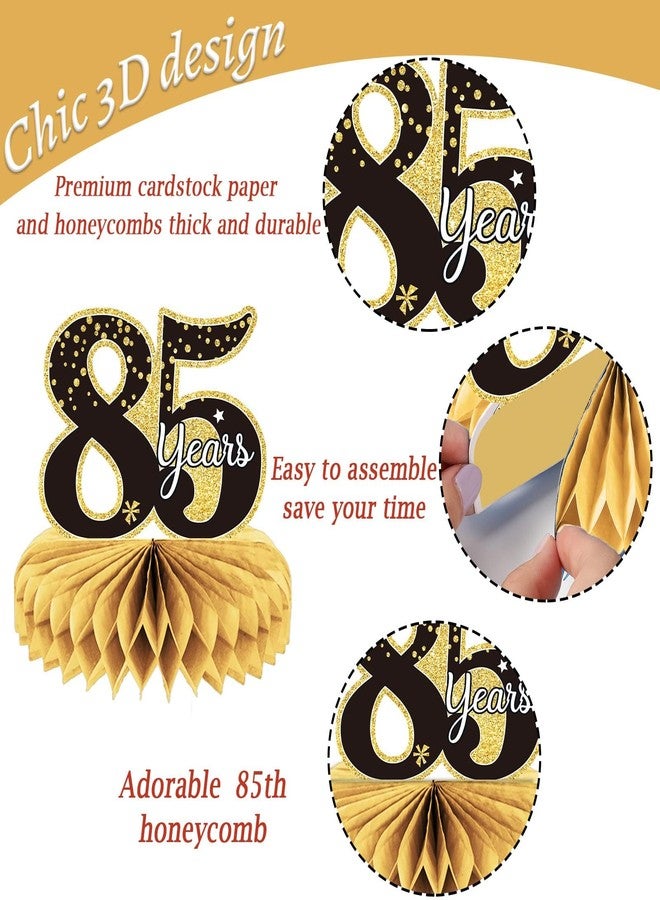 Tevxj 9 Pieces 85th Birthday decorations 75th birthday centerpieces for Tables Decorations Cheers to 85 Years Honeycomb Table Topper Happy 85th Birthday Decorations for Men and Woman Eightyfive Years - Image 3