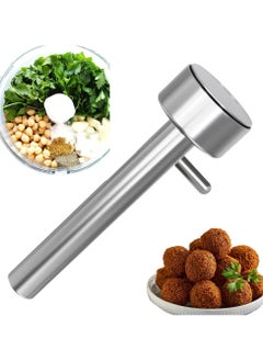 Falafel Maker Scoop, Stainless Steel Professional Meatball Scoop, for Portion Control, Maker Food Safe and Non-Sticky Falafel Mold Meat Baller Scoop Tool Falafel Frozen Falafel Mix, Silver