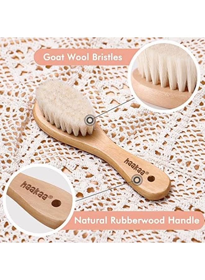 haakaa Goat Wool Baby Hair Brush And Comb Set 2 Pieces - Image 3