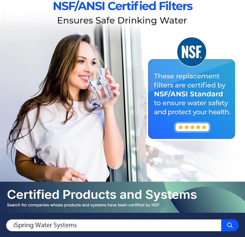 iSpring F6K75 NSF Certified Replacement Under-Sink Water Filters, 6-Stage Reverse Osmosis RO Water Filtration Systems with Alkaline Mineral Filter, 6-months Replacement Supply Set, 6 Count (Pack of 1) - Image 2
