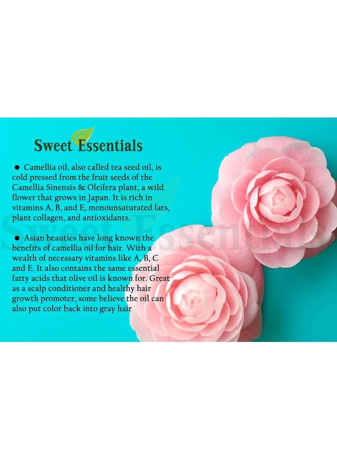 Sweet Essentials زيت بذور الكاميليا العضوي | مستورد من اليابان | زجاجة 8 أونصات | 100% نقي | 100% عضوي | للاستخدام على الشعر والبشرة | زيت الجمال الياباني | كاميليا أوليفيرا - Image 5