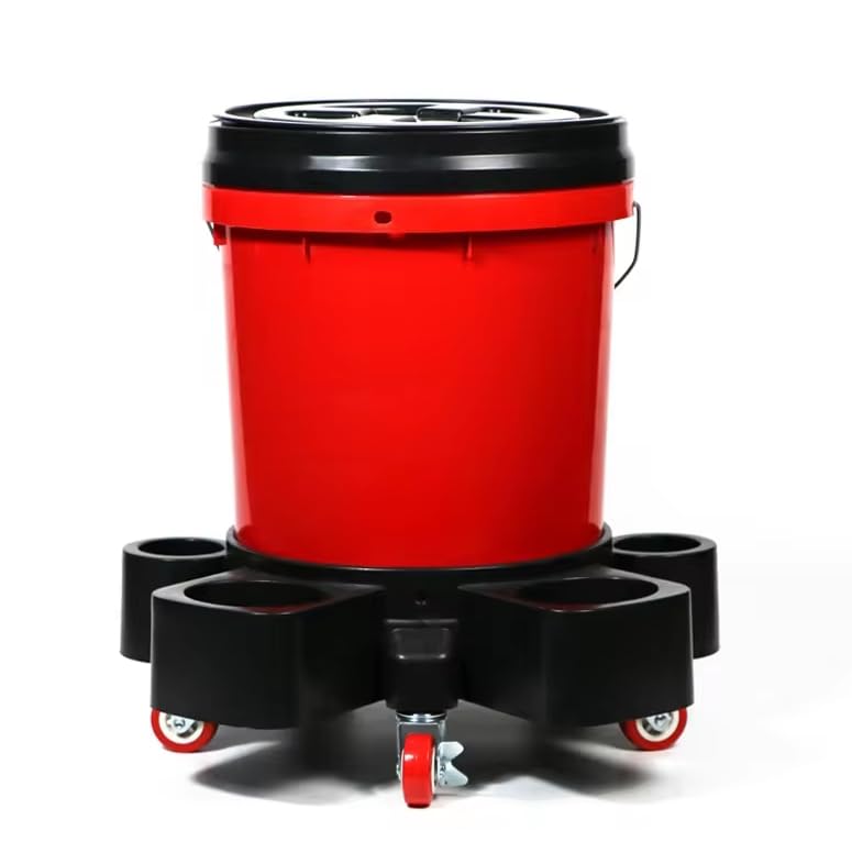 MLHpeak Bucket Dolly 5 Gallon Car Wash Professional Detailing Bucket Dolly with Heavy Duty Wheel Casters, Black - Image 4