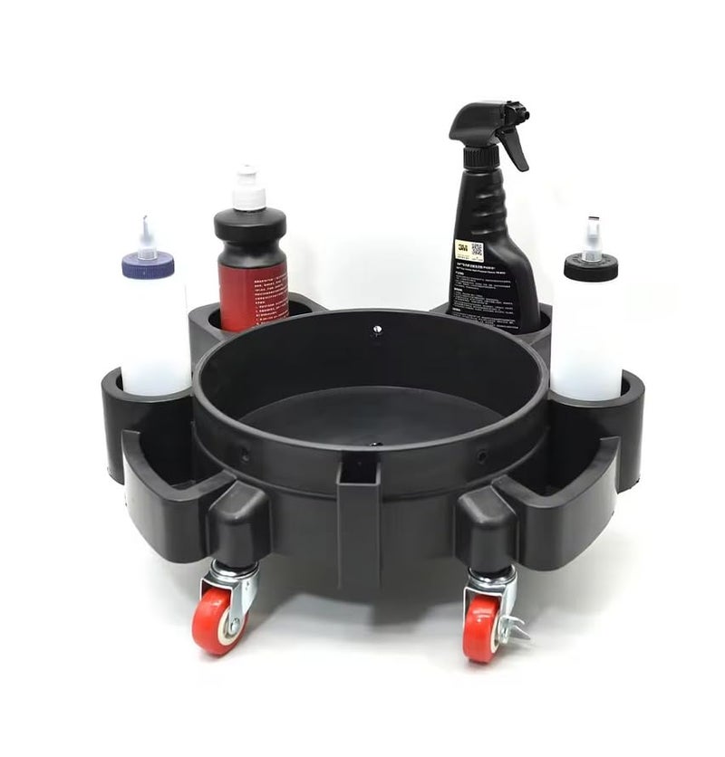 MLHpeak Bucket Dolly 5 Gallon Car Wash Professional Detailing Bucket Dolly with Heavy Duty Wheel Casters, Black - Image 2