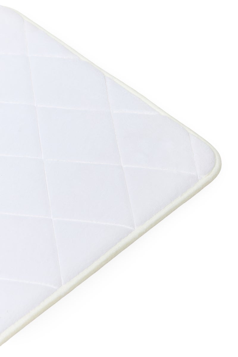 REAL SIMPLE 2 Pieces Checkered Extra Soft Bath Mat, White - Image 3