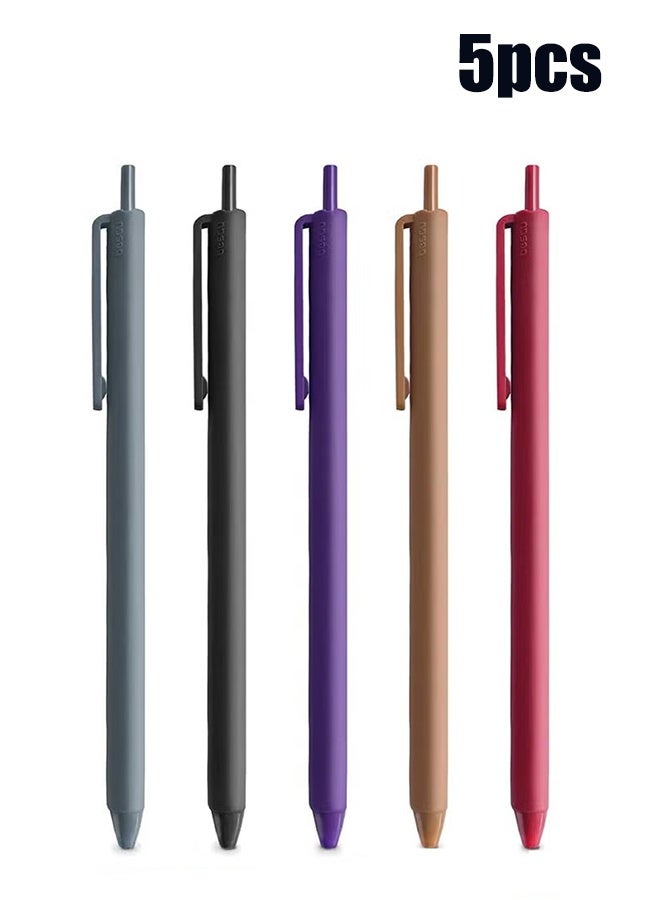 واي جيه أقلام هلام ملونة قابلة للسحب أقلام حبر جافة سريعة، فاين Point 0.5mm، 5 ألوان متنوعة أقلام خمر ممتازة لتسجيل اليوميات الرسم التلوين تدوين الملاحظات، مكتب المدرسة المنزل - Image 1