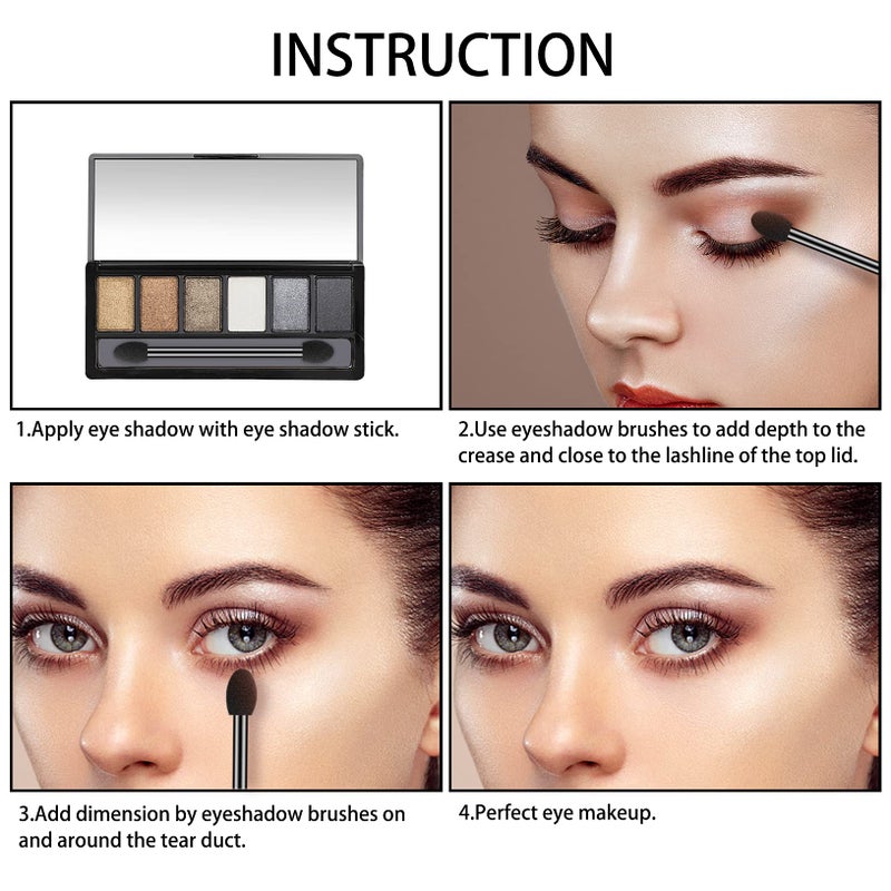 Ponpon 100Pcs Eyeshadow Applicators Dual Sides Eye Sponge Applicators Disposable Eyeshadow Brush for Girls Lady Women Makeup - Image 4