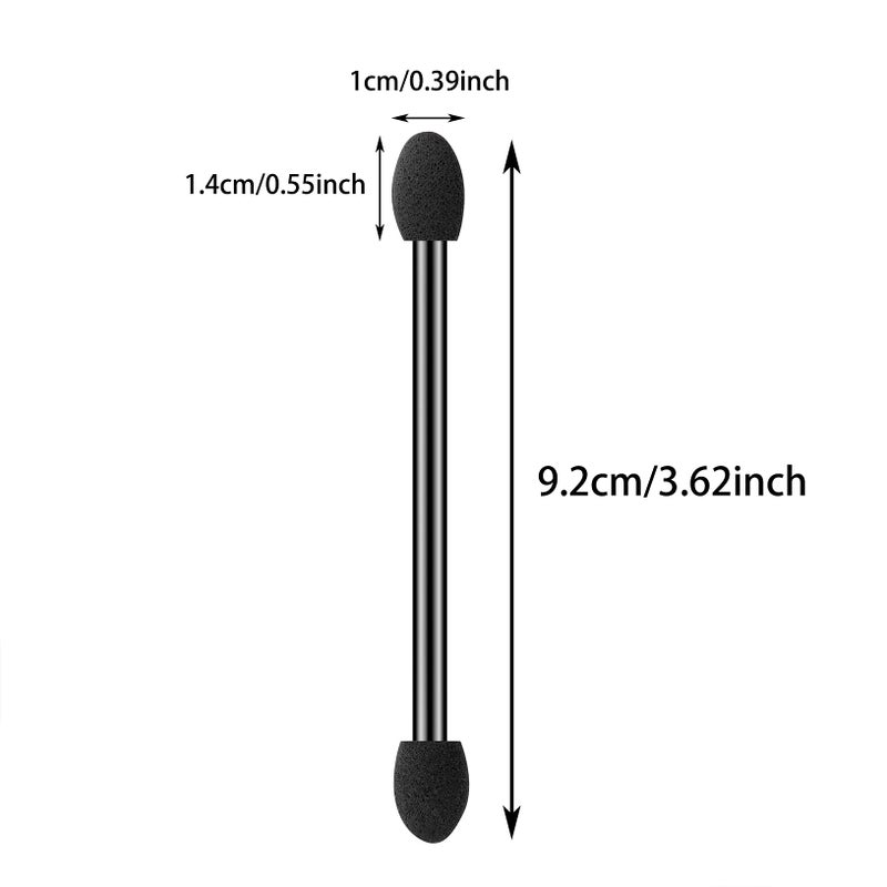 Ponpon 100Pcs Eyeshadow Applicators Dual Sides Eye Sponge Applicators Disposable Eyeshadow Brush for Girls Lady Women Makeup - Image 2