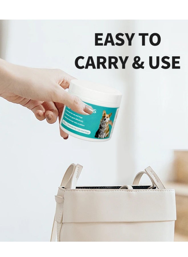 (100 pieces) Pet eye wipes are gentle and effective dog eye wipes, providing hypoallergenic and safe eye wipes for dogs and cats using cat eye wipes and dog eye wipes - Image 4