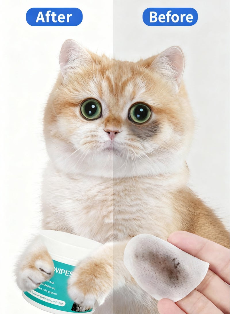 (100 pieces) Pet eye wipes are gentle and effective dog eye wipes, providing hypoallergenic and safe eye wipes for dogs and cats using cat eye wipes and dog eye wipes - Image 1