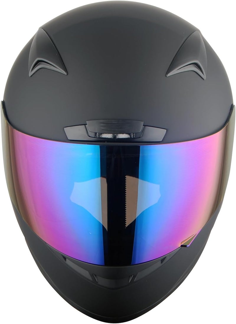 1STORM Motorcycle Bike Full Face Helmet Booster in Matt Black - Image 4