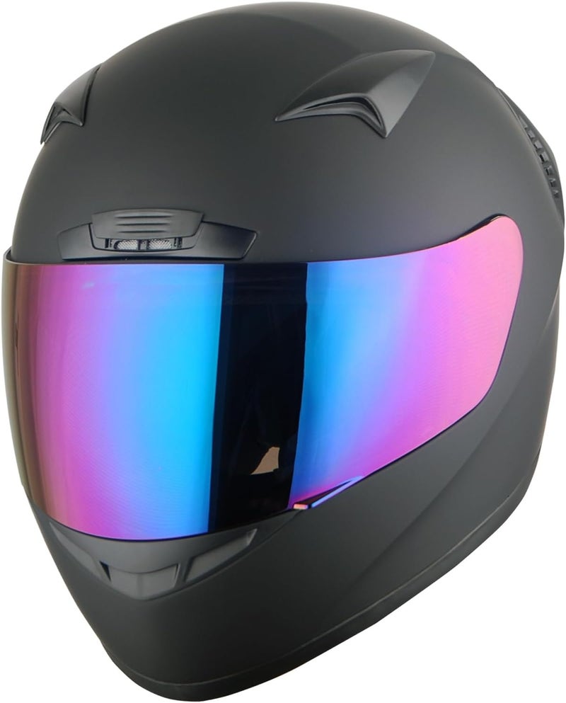 1STORM Motorcycle Bike Full Face Helmet Booster in Matt Black - Image 3