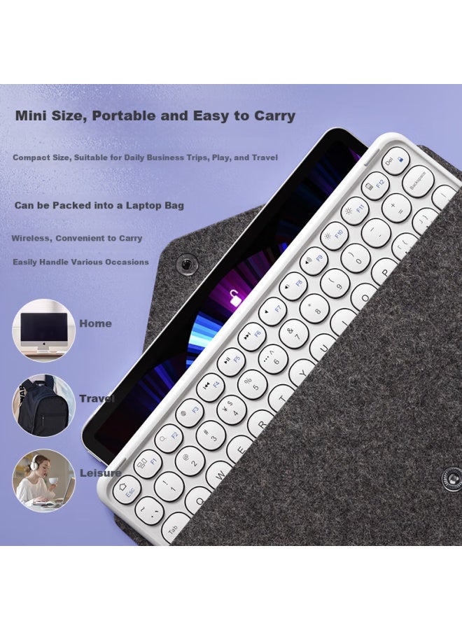 B.O.W Hangshi Hb251 Wireless Bluetooth Keyboard, Ultra-Thin, Quiet, Suitable For Office Use, Compatible With Apple, Xiaomi, Huawei Phones, Ipad Tablets, Laptops, Universal Rechargeable Keyboard, Pink - Image 3