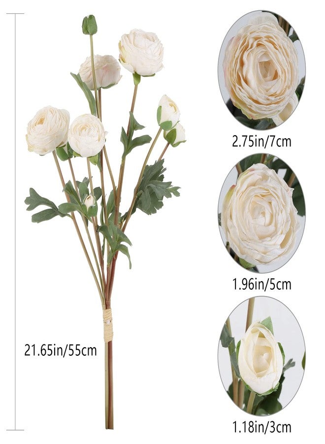 INSUNSIX White Peonies Artificial Flowers Bouquets,18 Heads Vintage Silk Rose Lulian Long Stems Fake flower bouquets Arrangement for Wedding Decoration Bride Centerpiece Floral Party Home Office Decor(White) - Image 3
