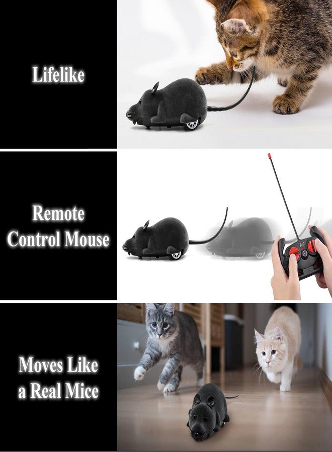 Aerbee Remote Control Rat Toy, Electronic RC Mouse Toy Emulation Flocking Rat Toy Interactive Cat Toys Pet Toys Funny Wireless Chasing Prank Joke Scary Trick Rats Animal for Pets Novelty Gift - Image 4