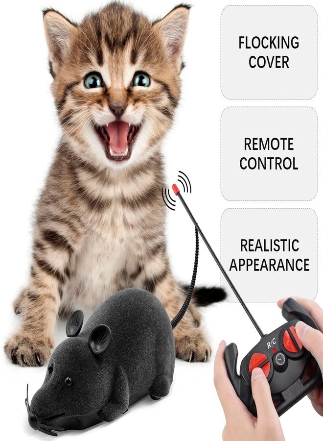 Aerbee Remote Control Rat Toy, Electronic RC Mouse Toy Emulation Flocking Rat Toy Interactive Cat Toys Pet Toys Funny Wireless Chasing Prank Joke Scary Trick Rats Animal for Pets Novelty Gift - Image 5