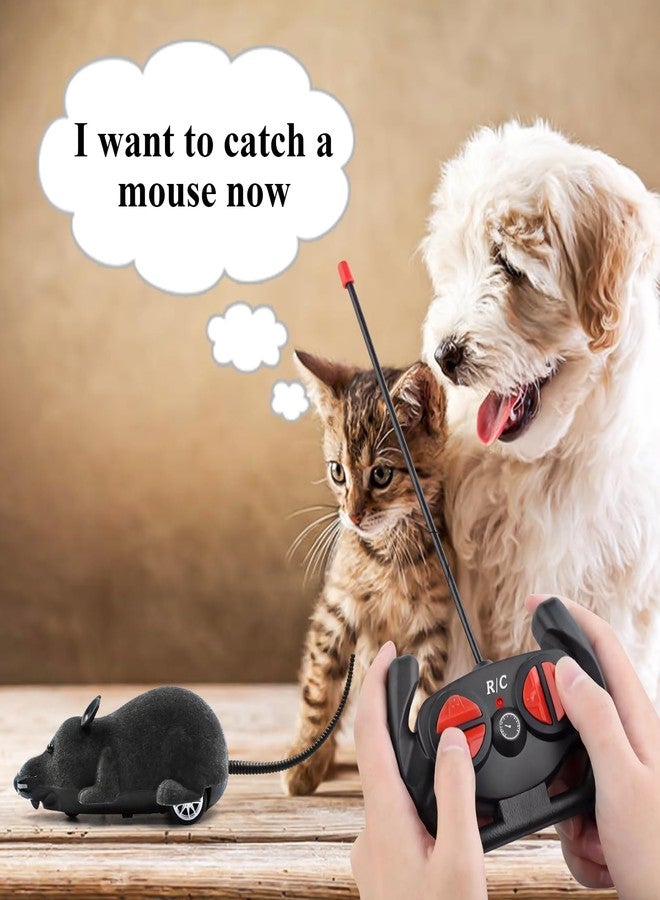 Aerbee Remote Control Rat Toy, Electronic RC Mouse Toy Emulation Flocking Rat Toy Interactive Cat Toys Pet Toys Funny Wireless Chasing Prank Joke Scary Trick Rats Animal for Pets Novelty Gift - Image 3