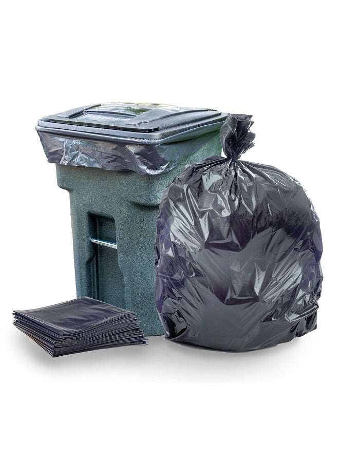 Plasticplace 95-96 gallon Garbage Can Liners │1.5 Mil │ Black Heavy Duty Trash Bags │ 61” X 68” (25Count) - Image 1