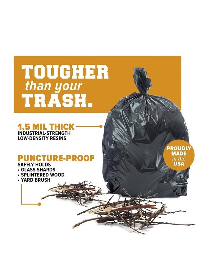 Plasticplace 95-96 gallon Garbage Can Liners │1.5 Mil │ Black Heavy Duty Trash Bags │ 61” X 68” (25Count) - Image 4