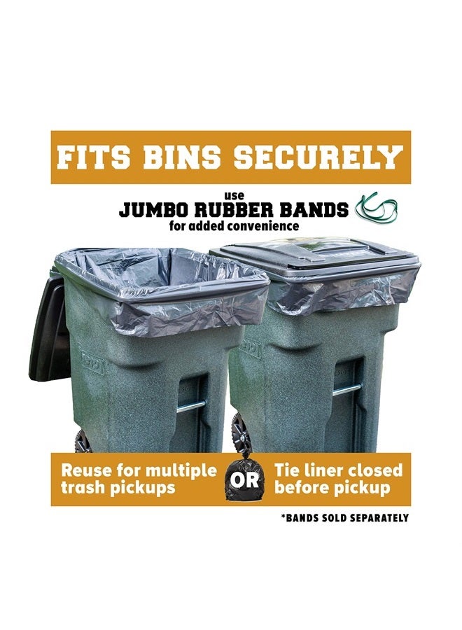 Plasticplace 95-96 gallon Garbage Can Liners │1.5 Mil │ Black Heavy Duty Trash Bags │ 61” X 68” (25Count) - Image 5