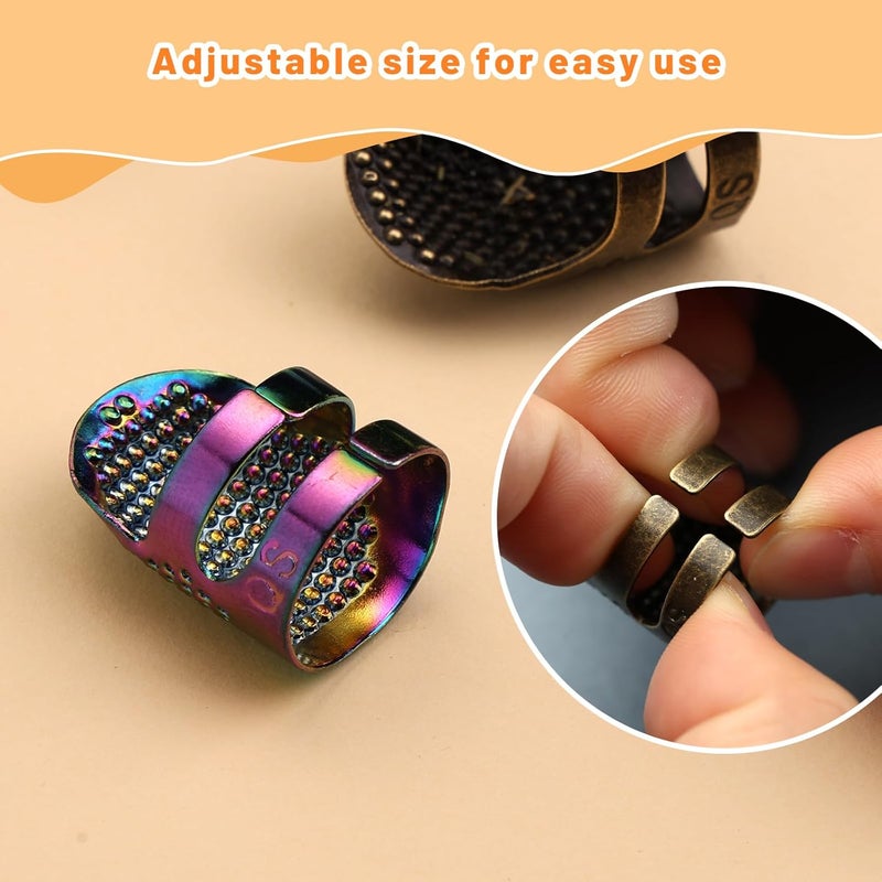 ZMAAGG Thimbles for Hand Sewing, Sewing Thimble, Metal Thimbles for Hand Embroidery, Needlework, Hand Sewing Craft - Image 4