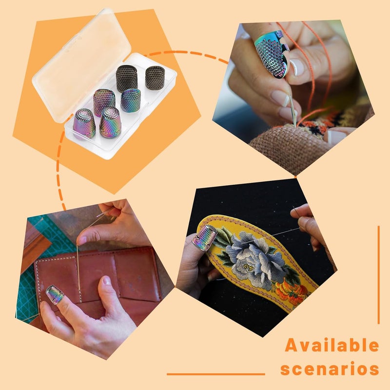 ZMAAGG Thimbles for Hand Sewing, Sewing Thimble, Metal Thimbles for Hand Embroidery, Needlework, Hand Sewing Craft - Image 5