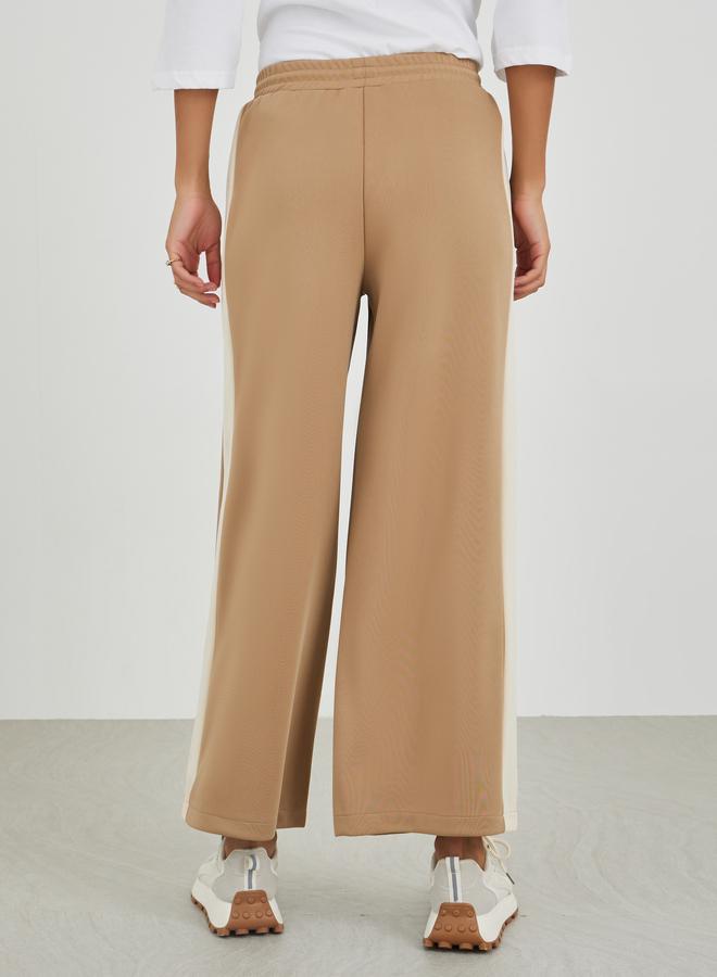 Styli Scuba Wide Leg Joggers with Side Seam Panel - Image 4