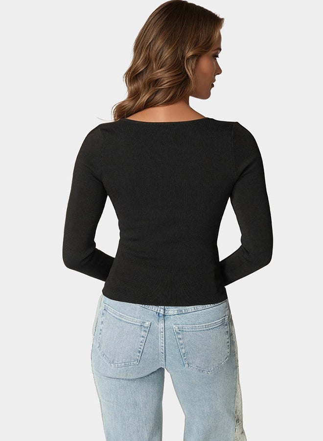 bebe Embelished Long Sleeve Sweater - Image 4