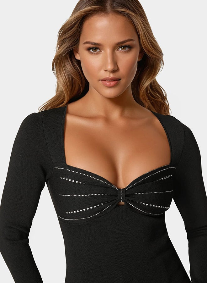 bebe Embelished Long Sleeve Sweater - Image 3