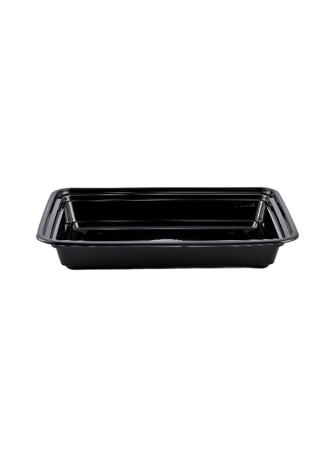 packwell Black Base Container Rectangular 28 & Lid 10 Pcs Combo - Image 4