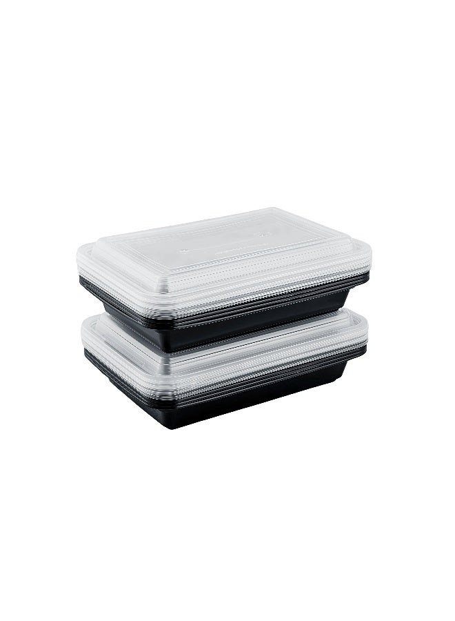 packwell Black Base Container Rectangular 28 & Lid 10 Pcs Combo - Image 2