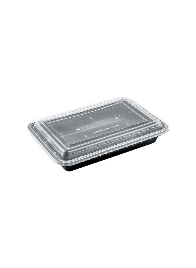 packwell Black Base Container Rectangular 28 & Lid 10 Pcs Combo - Image 5