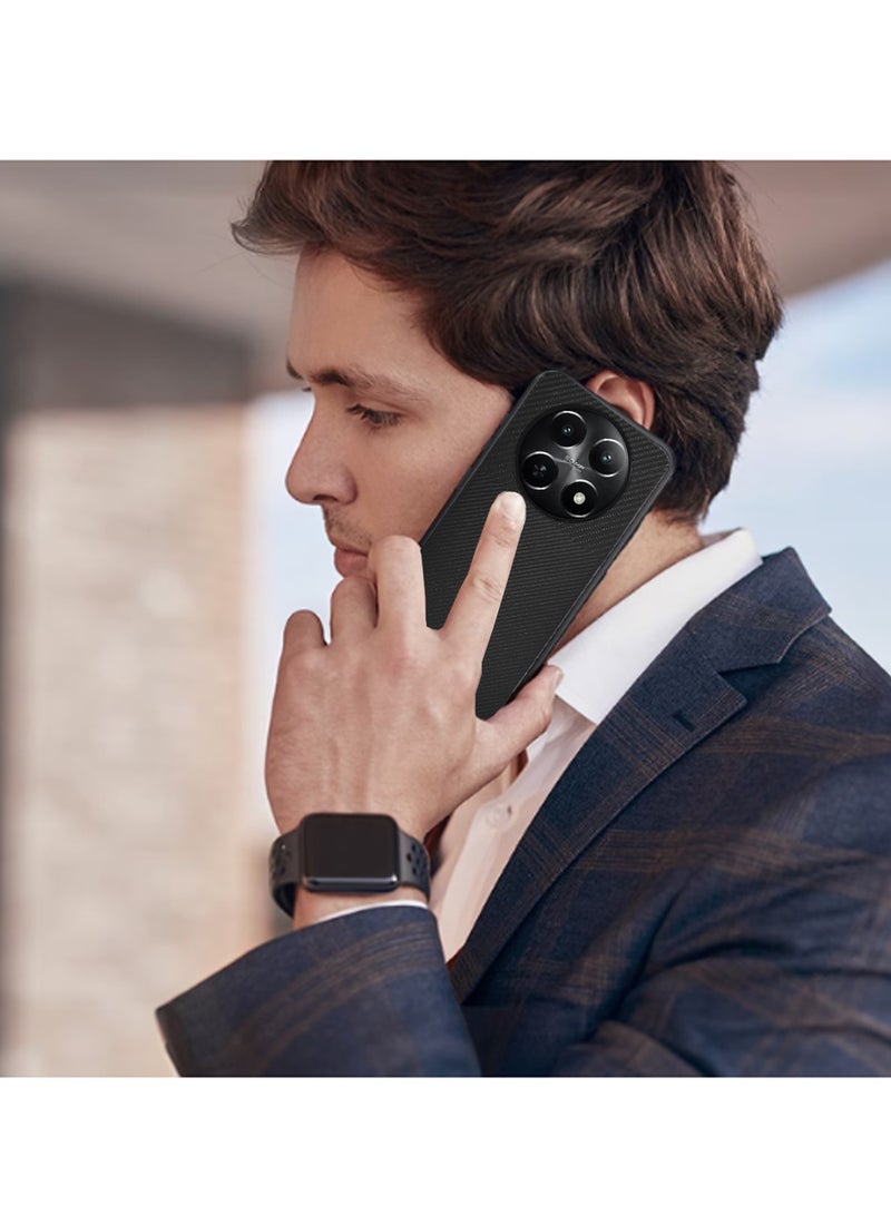 Wtech Silicone Hard Back Fabric Texture Side TPU Case Cover For Realme 12x 5G 2024 Black - Image 4