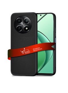Wtech Silicone Hard Back Fabric Texture Side TPU Case Cover For Realme 12x 5G 2024 Black  - Image 1