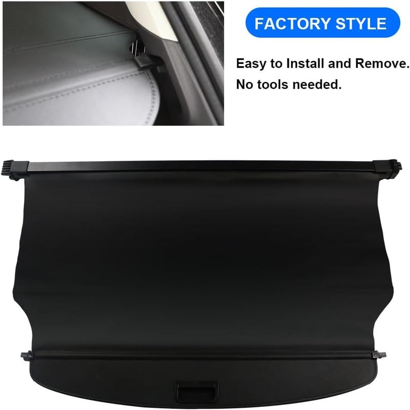 BOPARAUTO Cargo Cover for Jeep Grand Cherokee (2 Row; WL) 4XE Accessories 2022 2023 2024 2025 Rear Black Trunk Shade Luggage Security Cover - Image 2