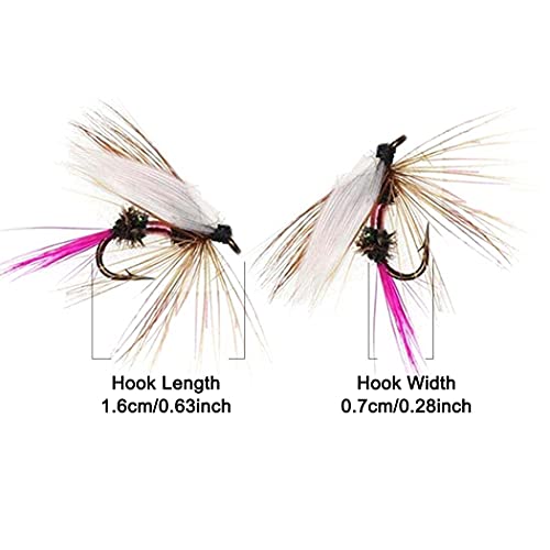 Handwork Handmade Fly Fishing Kit, 50/114 Pcs with Dry/Wet Flies, Streamers, Fly Assortment for Trout & Bass Fishing - 50 Pcs/Set, 6 Mixed Styles - Image 5
