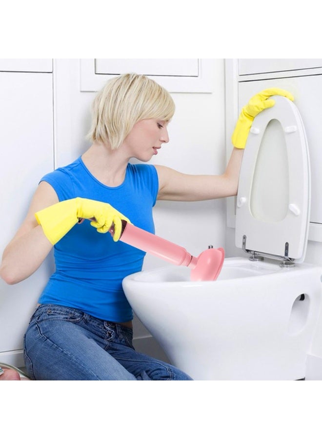 جيه زد اس أداة تسليك المراحيض JZS، مكبس المرحاض، مكبس البالوعات، مكبس الحوض بمقبض، مزيل انسدادات يدوي مريح، موفر للمساحة، أداة تسليك المراحيض للحمام، الدش، المطبخ، قطعتان، وردي - Image 3