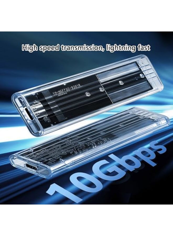 USB 3 0 NVME Hard Drive Case Clear PC Shell Small Size For Easy Hardware Inspection And Efficient Cooling External Solid Disk Case Color A - Image 5