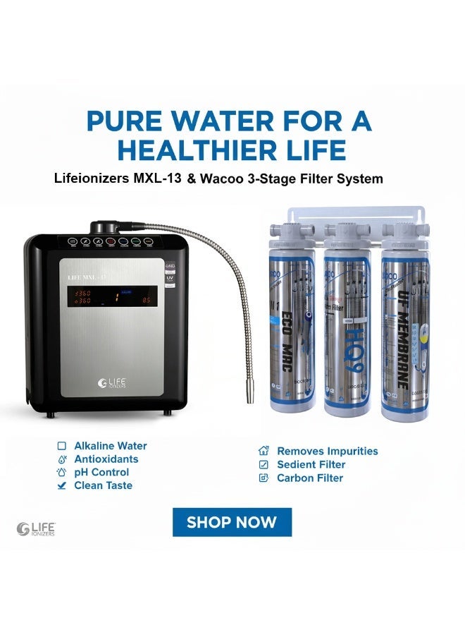 Lifeionizers Life Ionizer MXL-13 Alkaline Water Ionizer Hydrogen Machine with 13 Titanium plates Platinum Coated - Counter Top - Image 3