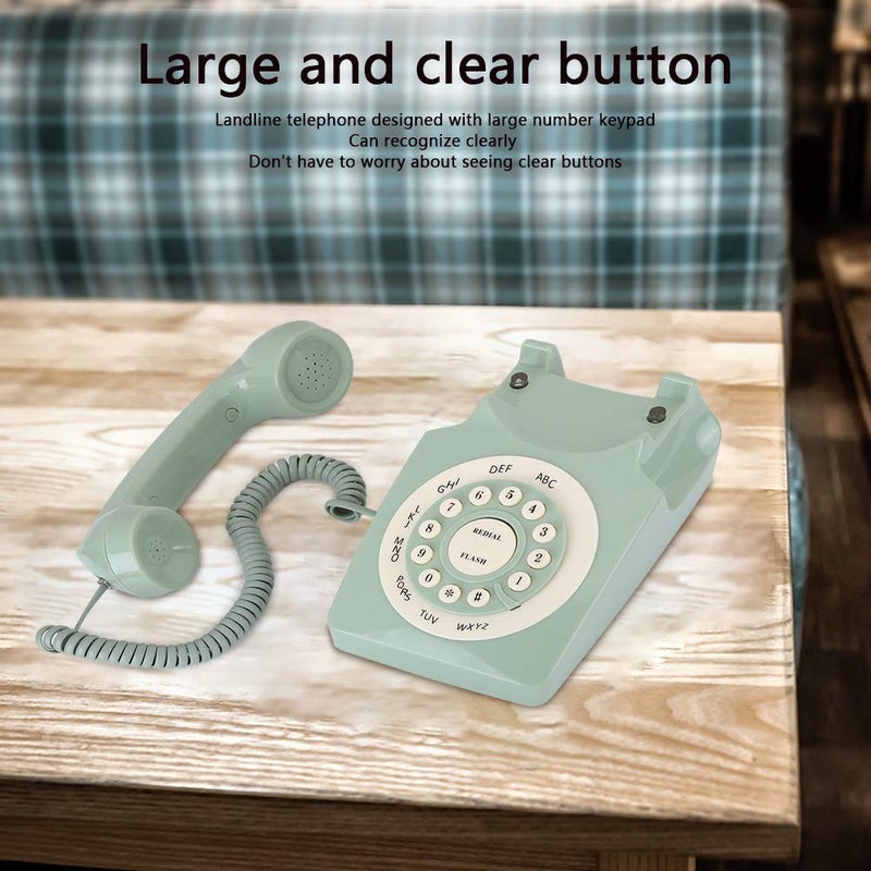 Vintage Green Landline Phone Large Clear Buttons High Definition Call Home Office - Image 4