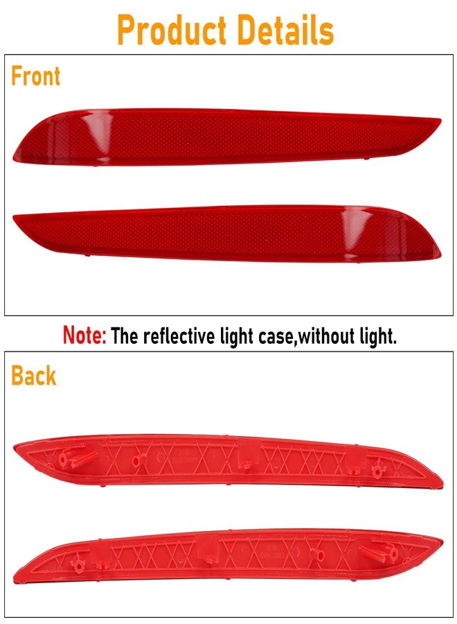 Abodvu Compatible with Hyundai Sonata Rear Bumper Reflector 2015-2017,Left Driver & Right Passenger Side Rear Bumper Red Marker Trim,7th Gen Sonata Back Reflector Light W/O Bulb Replacement(1Pair) - Image 5