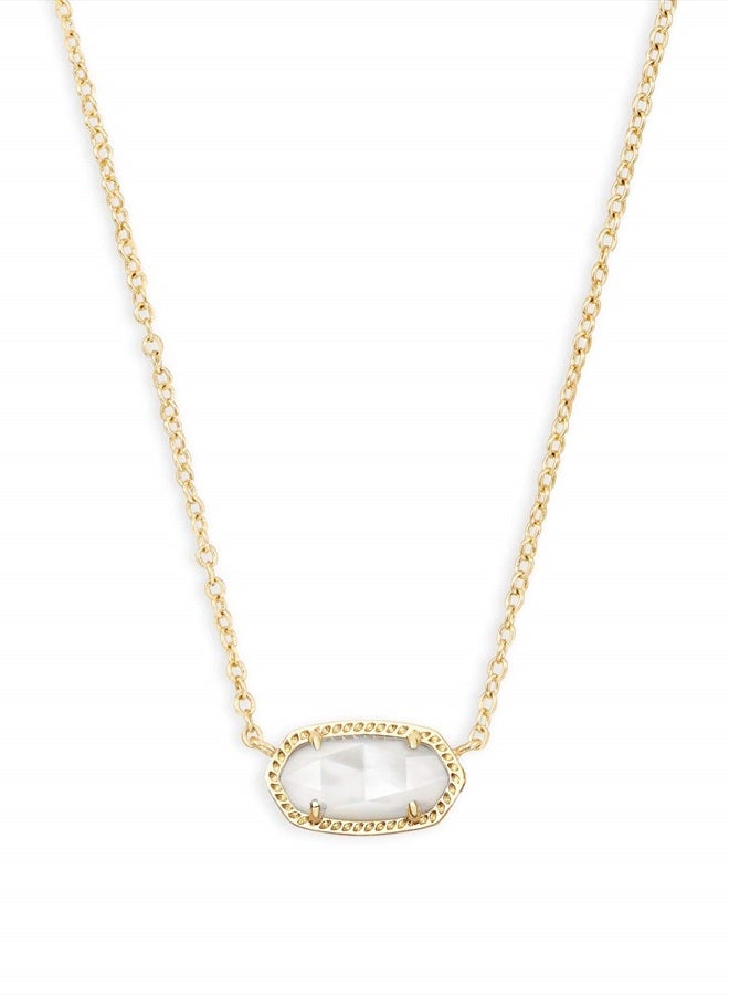 Kendra Scott Elisa Short Pendant Necklace for Women, Dainty Fashion Jewelry, 14k Gold-Plated, Ivory Mother of Pearl  - Image 1