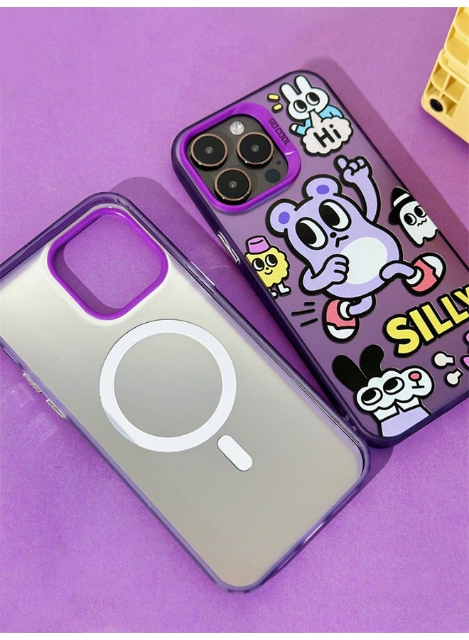 Magnetic Case for iPhone 15 Pro Max, Cartoon Graffiti  Pattern Phone Case,Slim Case Compatible with iPhone 15 Pro Max, TPU Material Anti-Scratch Shockproof Protective Phone Fashion Cover - Image 2