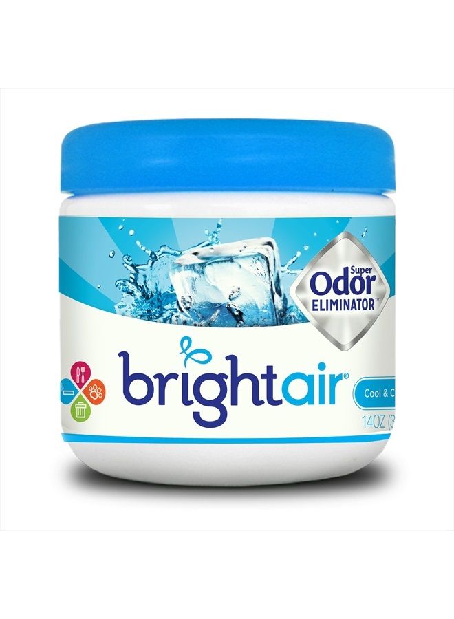 Bright Air 900090 Solid Air Freshener and Odor Eliminator, Cool and Clean Scent, Blue, 14 Ounces - Image 1
