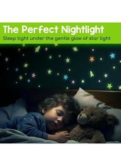 BUNMO BUNMO 280pcs Glow in The Dark Stars for Ceiling - Stocking Stuffers for Toddlers 3+ - Stocking Stuffers for Kids - Longlasting Glow in The Dark Stars for Ceiling Strong Glow  - Image 2