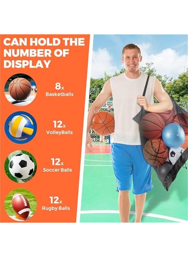 RYNX Extra Large Sports Ball Bag Mesh Soccer Team Balls Bag Drawstring Sport Equipment Storage Bag for Basketball Beach Cloth and Swimming Gears - Image 2