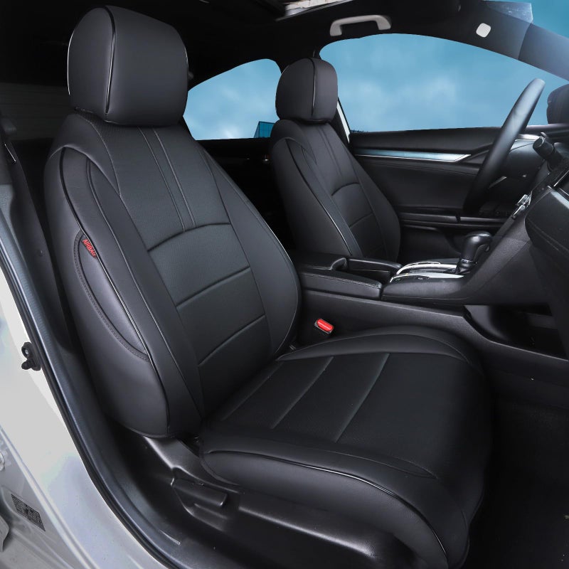 أغطية مقاعد هوندا سيفيك 2016 2017 2018 2019 2020 2021 EXEXLEXTTouringLXPSport 5 مقاعد جلدية كاملة سوداء من HKZ