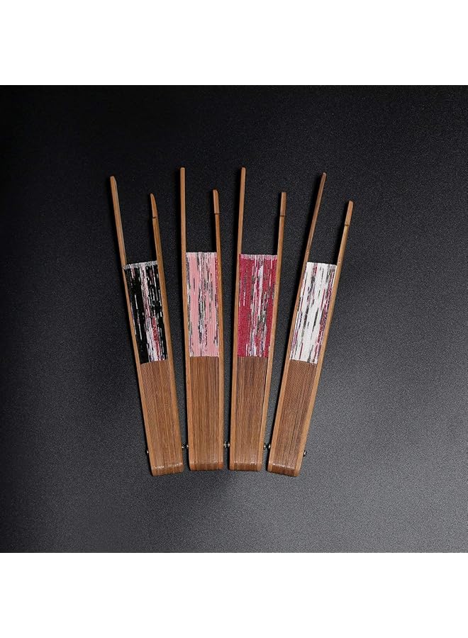 erorex Floral Folding Hand Fan Vintage Handheld Lace Folding Fan With Different Patterns Fabric Folding Fan For Wedding Dancing Party Chinese Rose Round Fan - Image 3