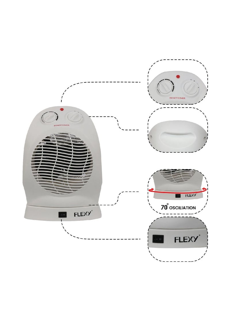 Flexy - Flexy 2000W 180 Degree Oscillating Portable Fan Heater Room Heater With Adjustable Thermostat - Image 1